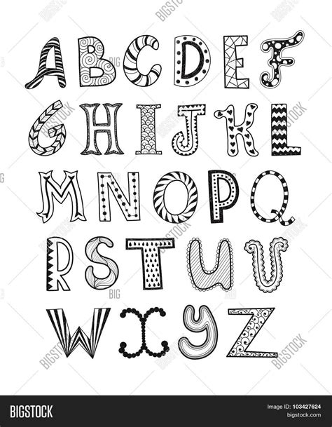 Zentangle Letters Set Vector Photo Free Trial Bigstock