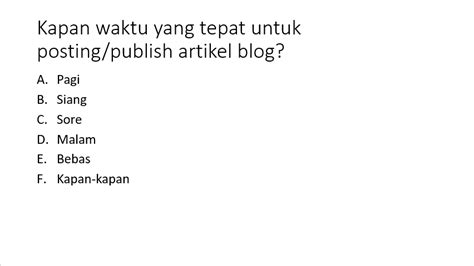 Kapan Waktu Yang Tepat Untuk Posting Publish Artikel Blog