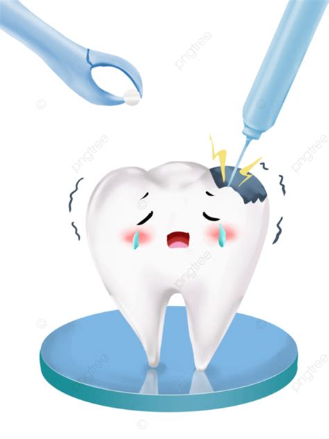 Elemento Abstrato De Escovação De Dentes Dos Desenhos Animados Enchendo Os Dentes Chorando Cárie