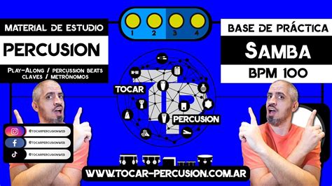 Base De Práctica Para Percusión Ritmo Samba Bpm 100 Percussion Beats Play Along