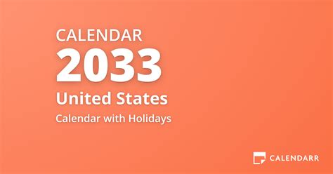 Calendar 2033: All Holidays - Calendarr