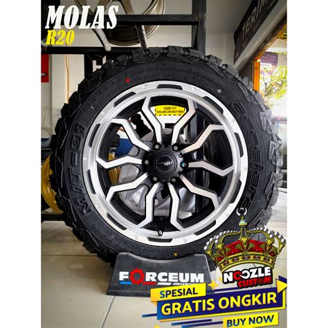 Jual Velg Mobil HSR Ring 20 Baut 6 Paket Ban MT Ban Mobil R20 Kembangan