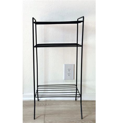 Mcm Atomic Age Metal Wire Rack Plant Telephone Stand In Black Etsy