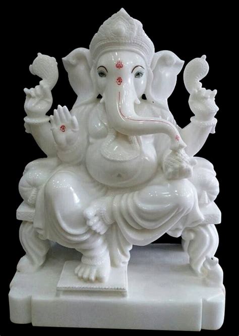 White 18inch Marble Ganesh Statue At Rs 40000 In Jaipur ID 24055536773