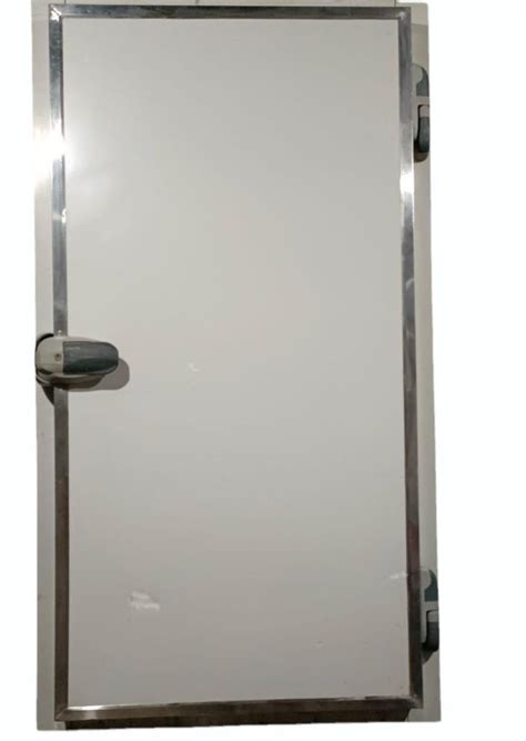 White And Silver 100 Mm PUF Panel Aluminium Insulated Door For Cold