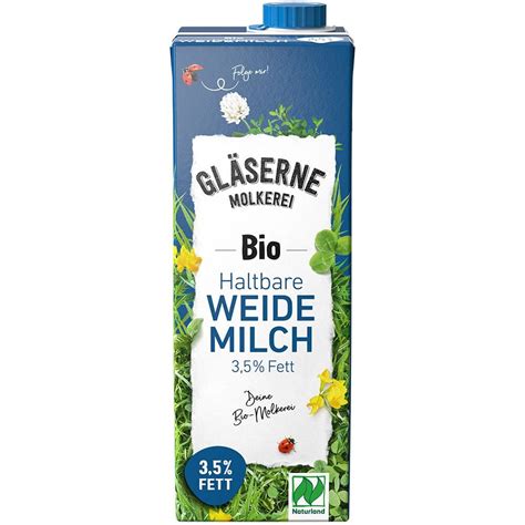 Gläserne Molkerei GM Bio H Milch 3 5 Fett 6 x 1 l Amazon de