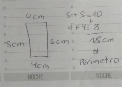 Dibujar Un Rectangulo Cuyos Lados Midan 4cm Y 5cm Y Calcular