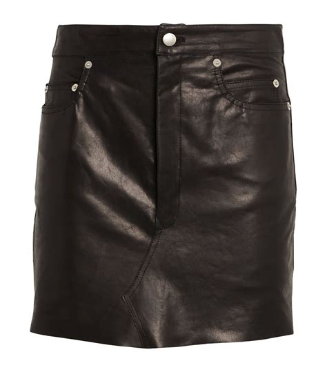 Womens Rick Owens Black Leather Lido Mini Skirt Harrods Uk