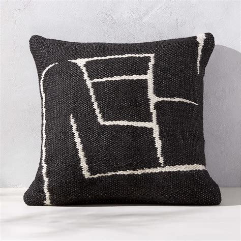 Faro Modern Black and White Outdoor Throw Pillow 20'' + Reviews | CB2