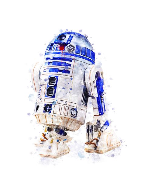 Star Wars R2d2 Watercolor Print R2d2 Movie Wall Art Painting Etsy