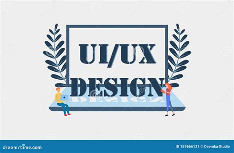 UX UI Design Concept With Character People Work And Text Place