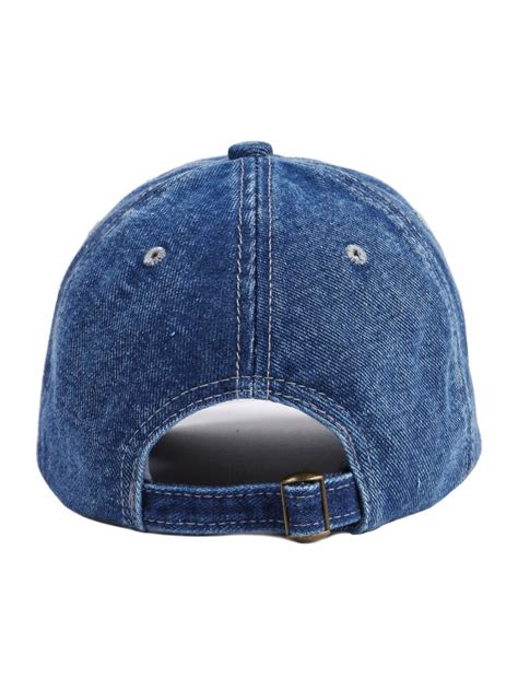 Unisex Cotton Denim Baseball Cap Adjustable Strap Low Profile Plain