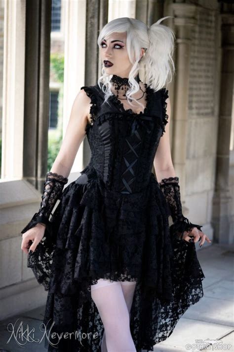 Ophelie Black Taffeta Gothic Prom Corset Dress By Burleska Gothic