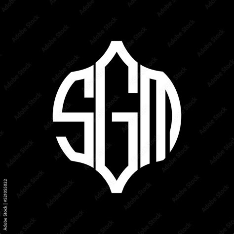 SGM letter logo. SGM best black background vector image. SGM Monogram ...