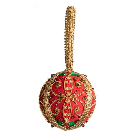 Pendant Ornament Traditional Ball Red Cm Zenvol Europe