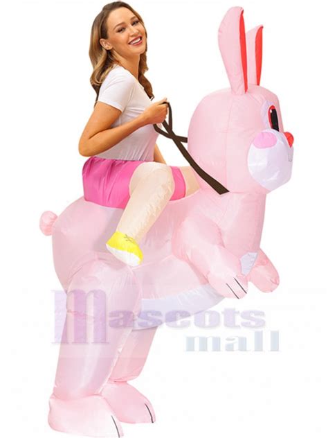 Costume de lapin de Pâques Gonflable Lapin à cheval Cosplay Extérieur