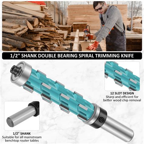 1 2inch Shank Flush Trim Router Bit Carbide Double Bearing Spiral