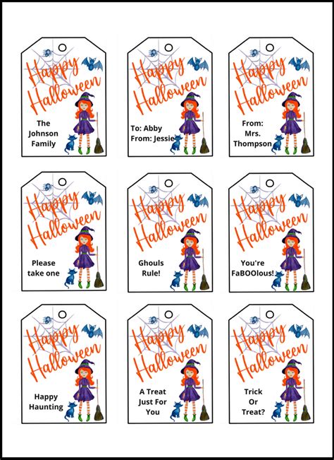 Halloween Treat Tags Free Printable