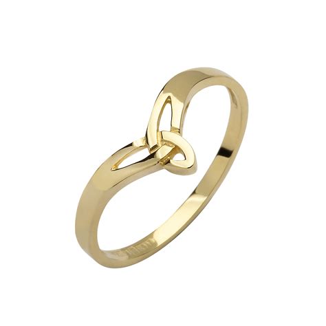 Ct Yellow Gold Petit Trinity Knot Design Ring Celtic Designs Jewelry