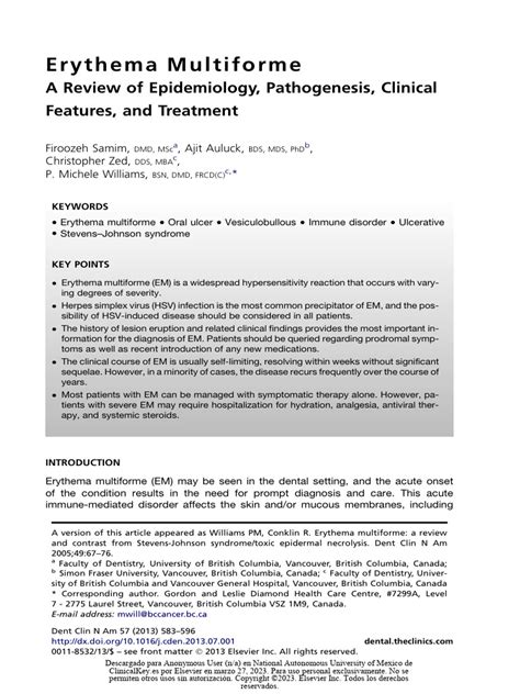 Erythema Multiforme Pdf Epidemiology Causes Of Death