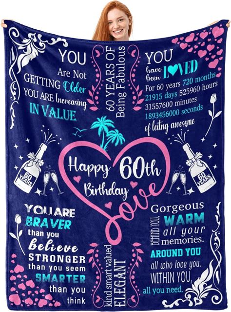 Happy 60th Birthday Blanket For Men 60 X 50 1962 60th Birthday 60th T Idea Throw Blankets