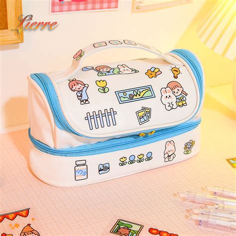 Etui Stylo Grande Trousse Crayons Kawaii Double Couche Trousse