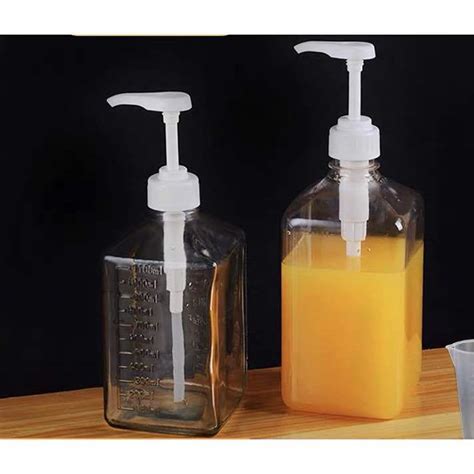 Glass Syrup Bottle Container With Pump 1100ml 10cc For Juice