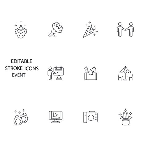 Event Icons Set Event Pack Symbol Vector Elements For Infographic Web