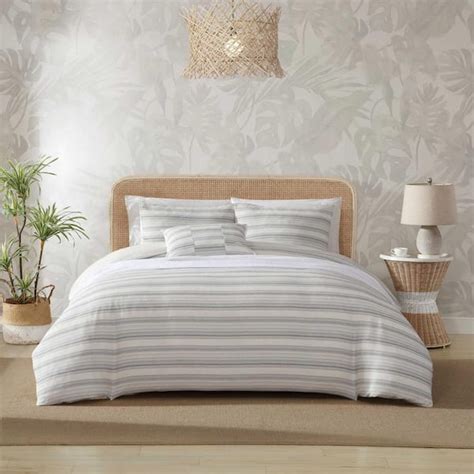 Reviews For Tommy Bahama Island Waffle Stripe 4 Piece Coconut Ivory Cotton Blend King Comforter