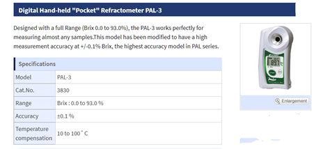 Electronic Refractometer Measuring Brix Atago Pal