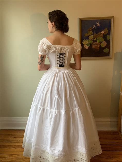 Victorian Petticoat With Eyelet Lace Trim Made To Order Etsy Canada