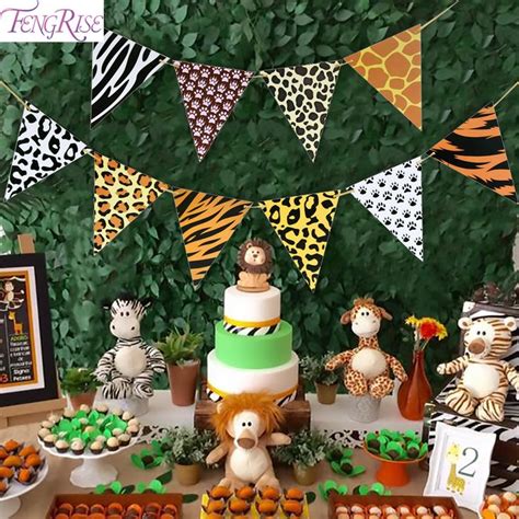 Fengrise Animal Banner Jungle Party Decoration Safari Birthday