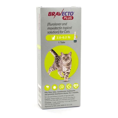 Bravecto Plus Topical Solution For Cats Fleas Ticks And Heartworm