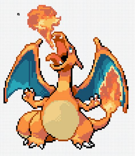 Charizard Pokemon Pixel Art