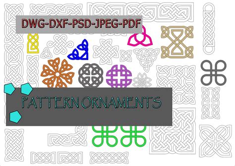 Cnc Pattern Drawing Different Geometric Shapes Dxf Dwg | Etsy