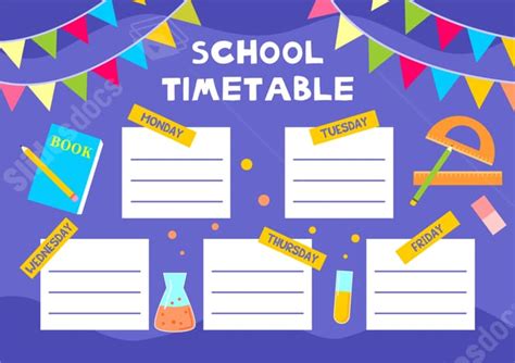 Class Schedule For School Word Template And Google Docs For Free Download