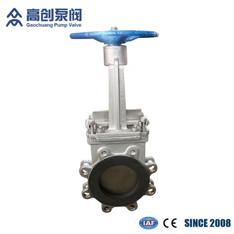 Handle Wheel Slurry Rubber Sleeves Lined Industrial Knife Gate Valve China Slurry Knife Gate