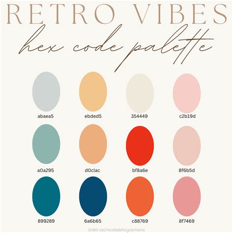 Retro Color Palette with Hex Codes and Instructions | Summer | Retro ...