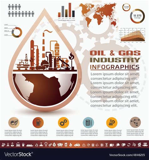 Oil And Gas Industry Infographics Extraction Vector Image