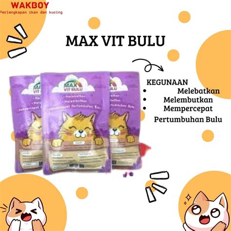 Jual MAX VIT Suplemen Vitamin Kucing BULU Shopee Indonesia