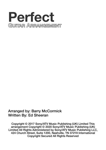 Perfect Arr Barrry McCormick By Ed Sheeran Sheet Music For Guitar