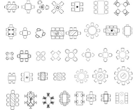 Dining Table Cad Block Cadblocks Hub For Industrial Design