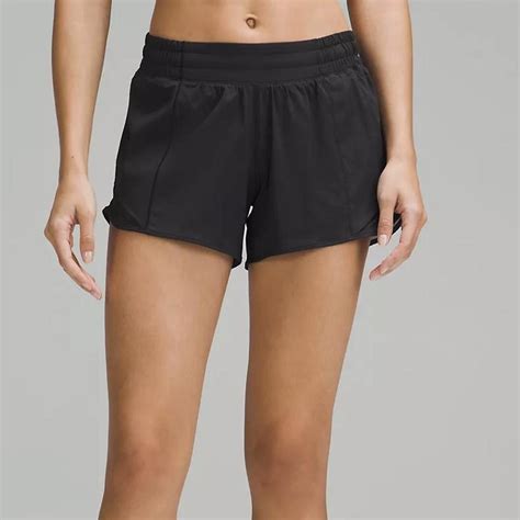 Black Lululemon 4 Inch Hotty Hot Shorts Worn Depop