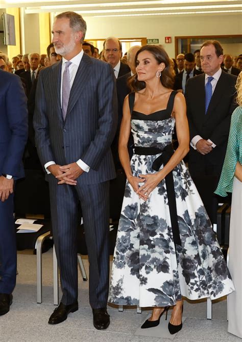 Queen Letizia Stuns In A Carolina Herrera Floral Print Dress For The