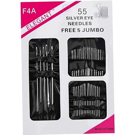 Wangjiangda Sewing Needles Set 55 Pcs Beading Needles Stainless Steel