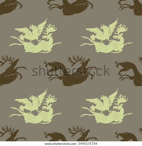 Seamless Pattern Ancient Scythian Art Animal Stock Vector (Royalty Free ...