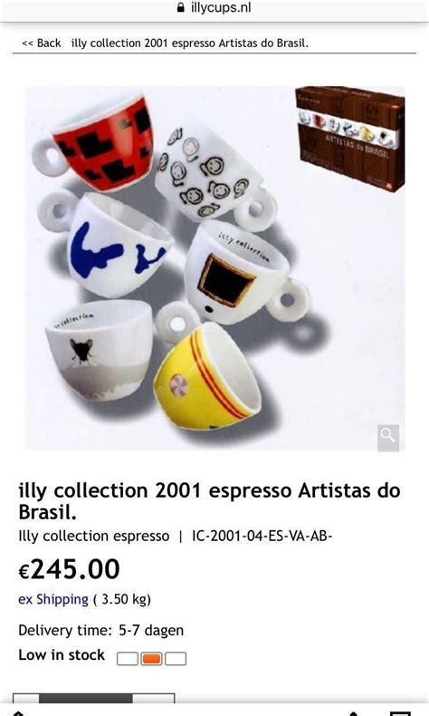 Lowered Price Illy Collection 2001 Espresso Cups Artistas Do Brazil