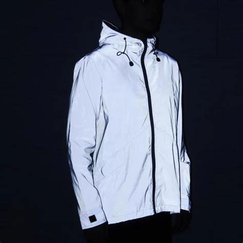 Dropship Reflective Dovetail Jackets Men Hooded Jacket Hip Hop Night Reflect Light Harajuku