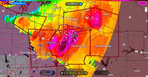 From Those Storms Near Dallas Texas Radar Has Estimated Echo Tops Of