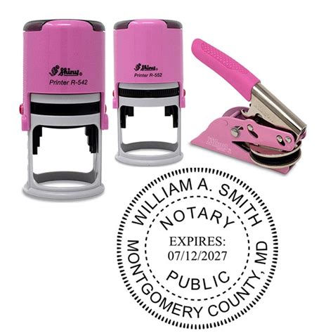 Maryland Notary Pink Round Design Seal Simply Stamps